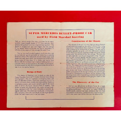 Hermann Goering's Bullet-Proof Car - Exhibition Flyer Hermann Goering's Bullet-Proof Car - Exhibition Flyer