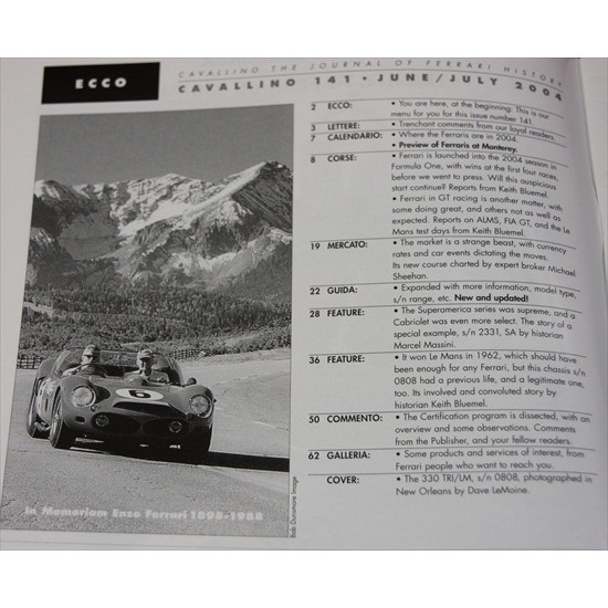 Cavallino Magazine No 141 June / July 2004 Cavallino Magazine No 141 June / July 2004