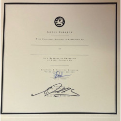 Lotus Carlton - Owner's Edition signed by both the chairman of Vauxhall and of Lotus