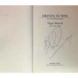 Driven to Win An Autobiography - signed by Nigel Mansell Driven to Win An Autobiography - signed by Nigel Mansell
