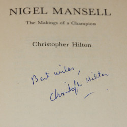 Nigel Mansell. Signed by Christopher Hilton