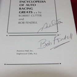Encyclopedia of Auto Racing Greats. Signed by  Bob Fendell