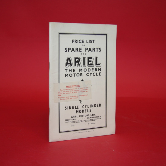 Price List of Spare Parts for Ariel The Modern Motor Cycle 1954